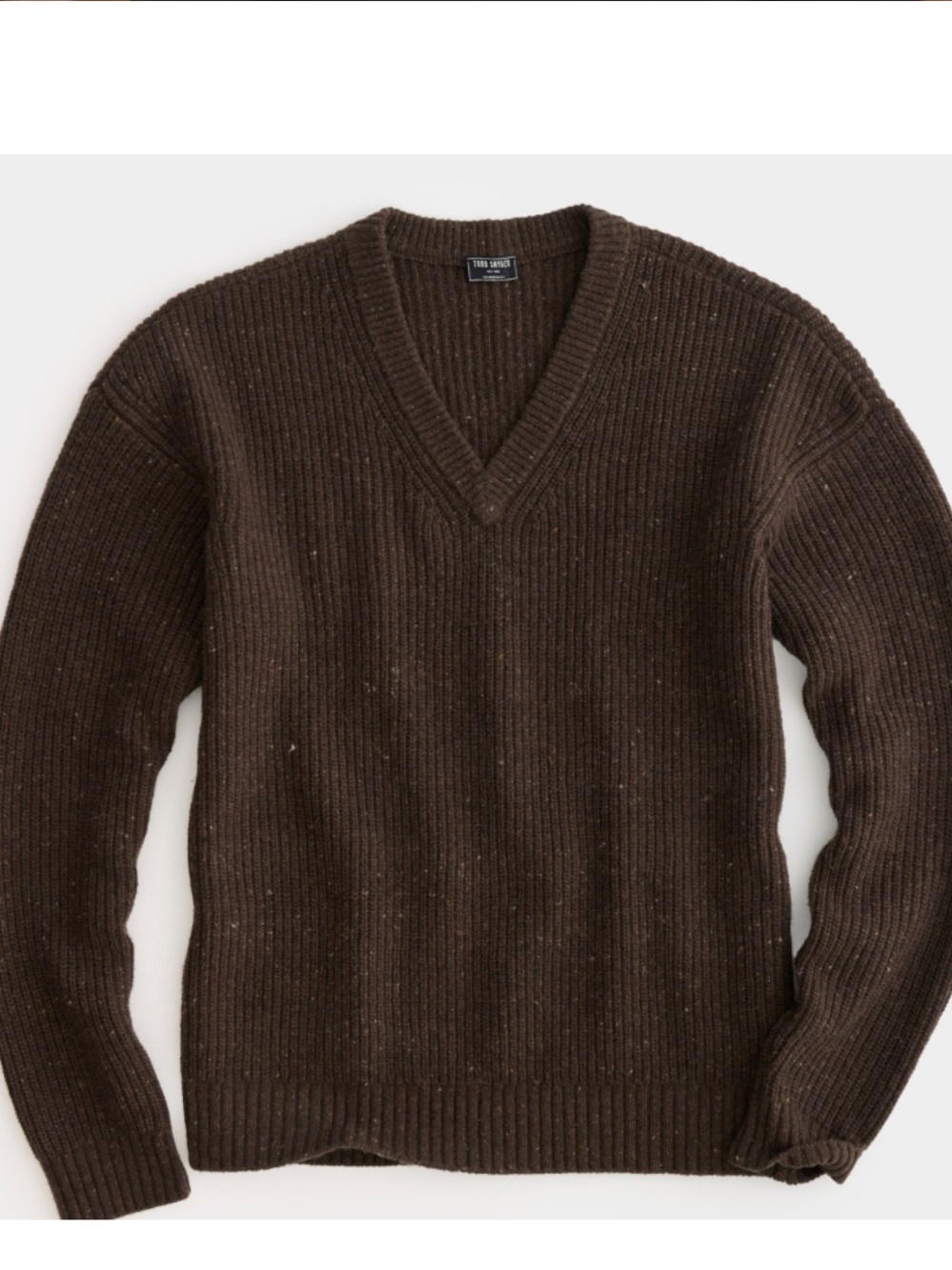 Todd Snyder Ribbed Donegal V-Neck Sweater